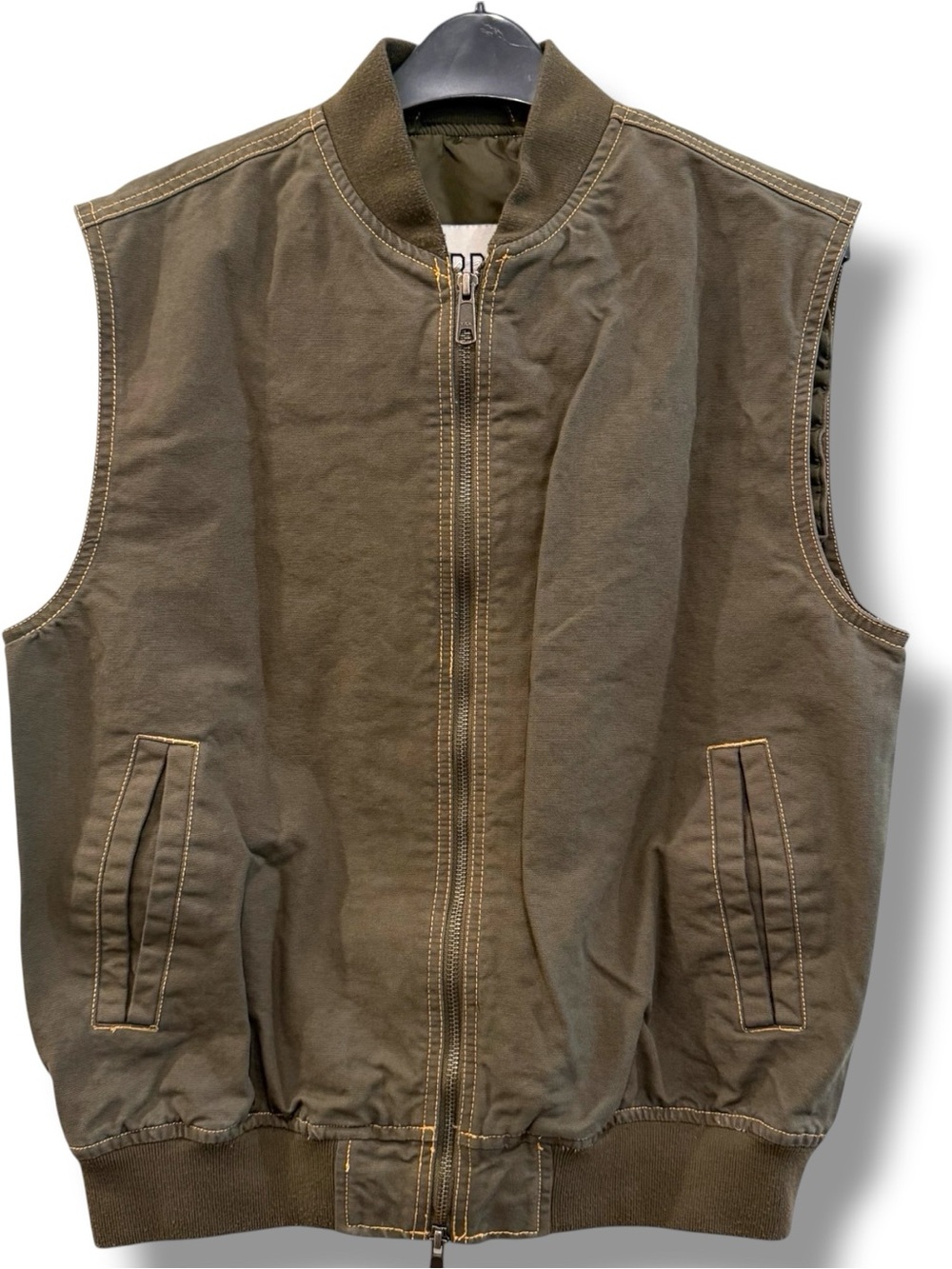 BDG Olive Workwear Zip Vest